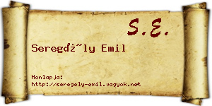 Seregély Emil névjegykártya
