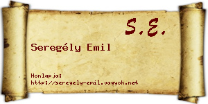 Seregély Emil névjegykártya