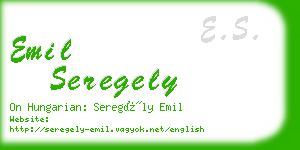 emil seregely business card